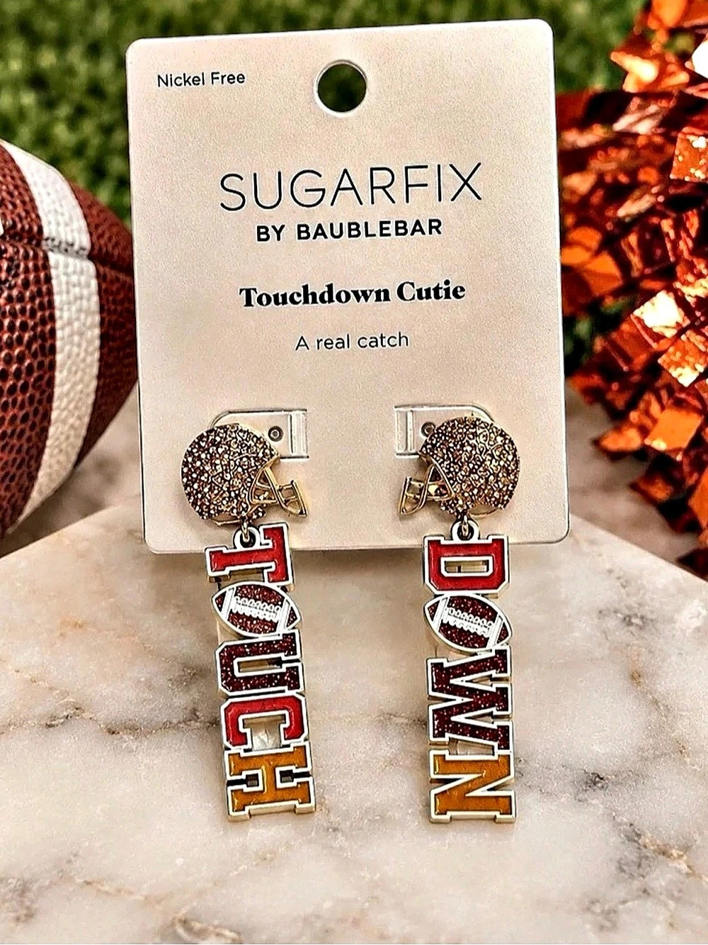 Sugarfix by BaubleBar Touchdown Cutie Drop Earrings NWT